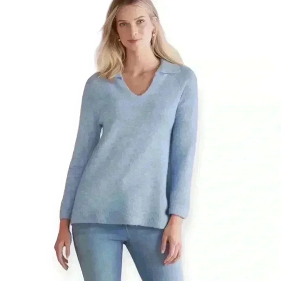 Soft Surroundings Alice Sweater Dusty Blue Women’s Winter Sweater Top Size PS - Picture 1 of 10